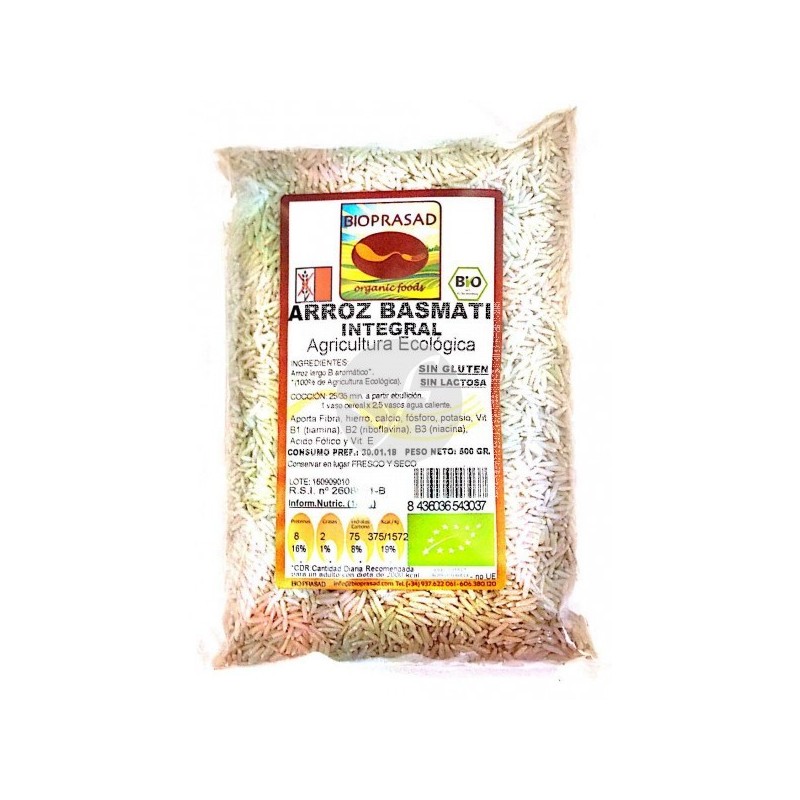 Arroz Basmati Integral BIO-500g-Prasad-Sin Gluten