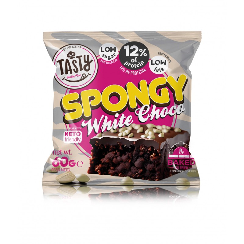 Spongy Keto Brownie Proteico Chocolate Blanco White 60g