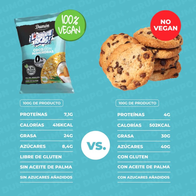 Galleta Vegana Sabor Coco con Almendras Sin Gluten Dumon 1x50g