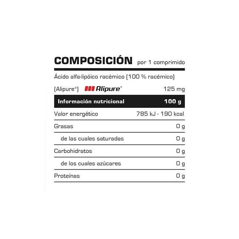 R-ALA 50caps Vitobest 100% racémico-Grado farmacéutico.